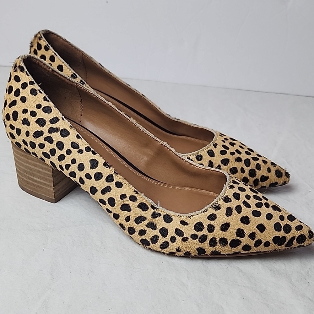 Crown Vintage Juryan Pump Leopard Print Leather Upper 2" Block Heel Size 6 - Picture 3 of 8